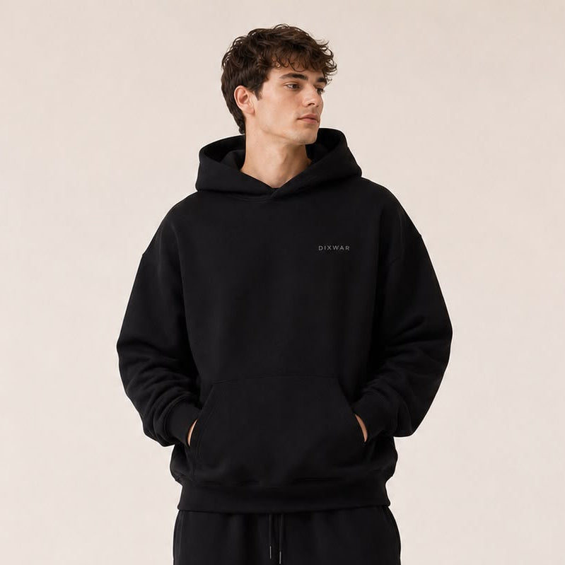 DIXWAR Premium Oversized Hoodie – Black