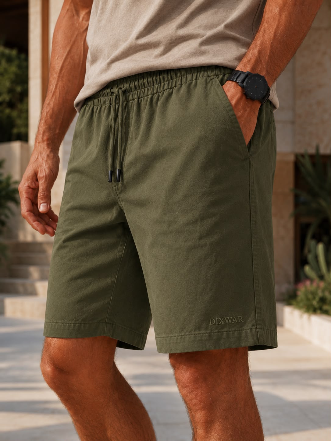 DIXWAR Premium Oversized Shorts –  Olive green