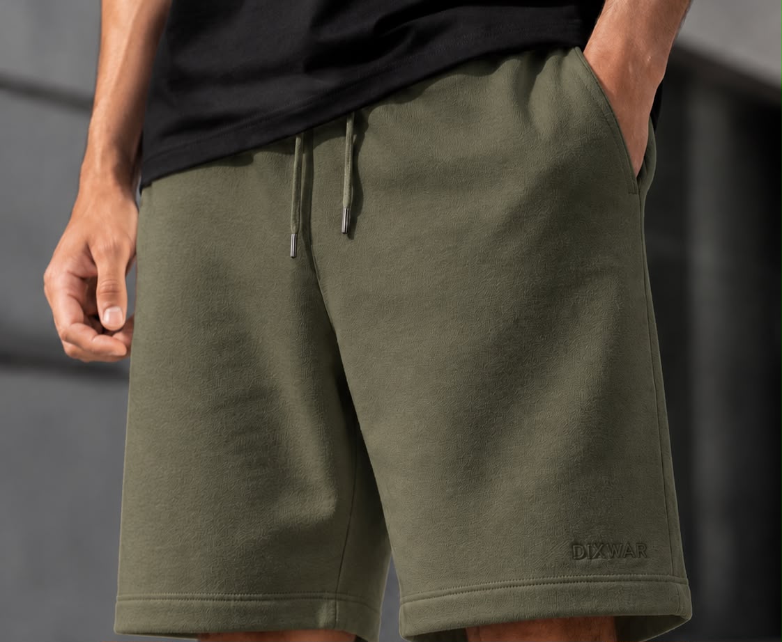 DIXWAR Premium Oversized Shorts – Olive Green