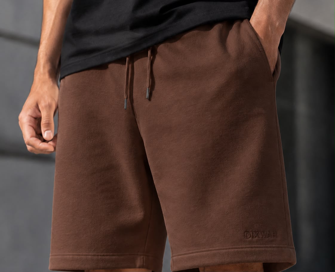 DIXWAR Premium Oversized Shorts – Brown