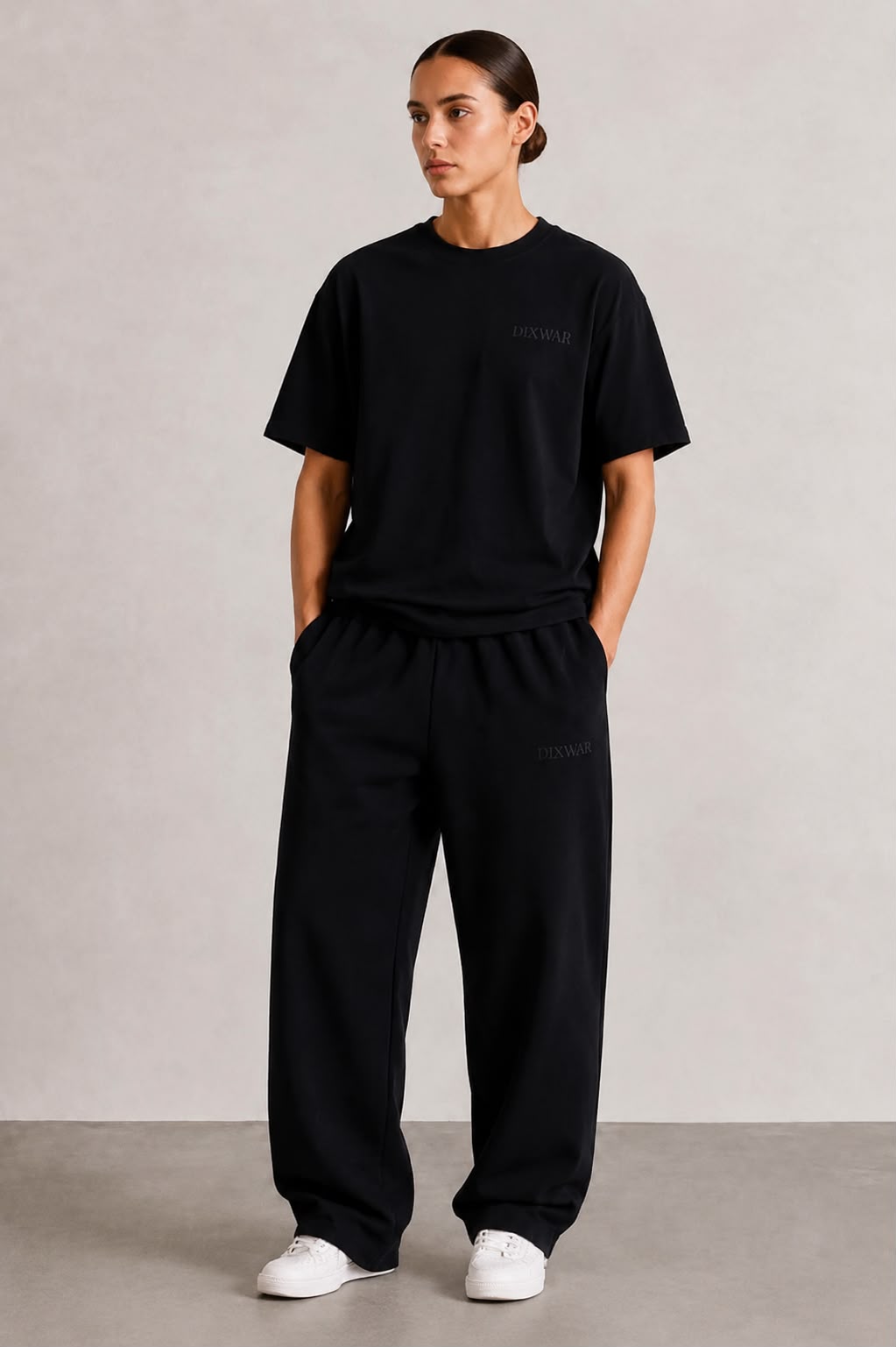 DIXWAR Premium Oversized Sweatpants – Black