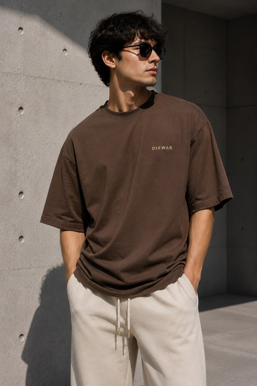 DIXWAR Premium Oversized Tee – Brown