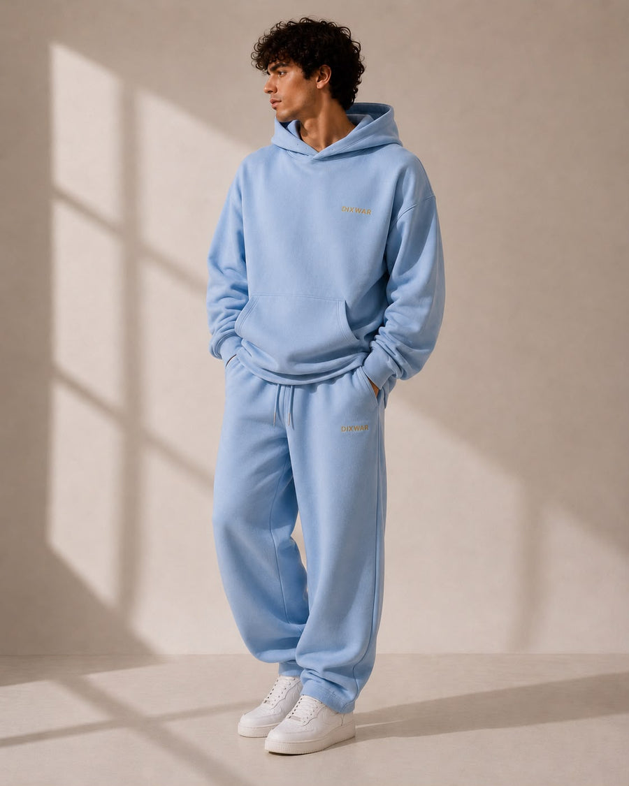 DIXWAR Premium Oversized Hoodie – Light Blue