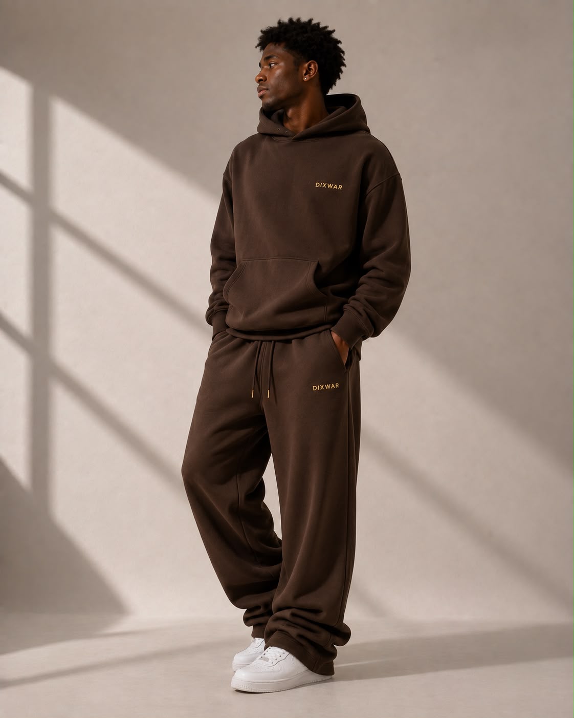 DIXWAR Premium Oversized Hoodie – Brown