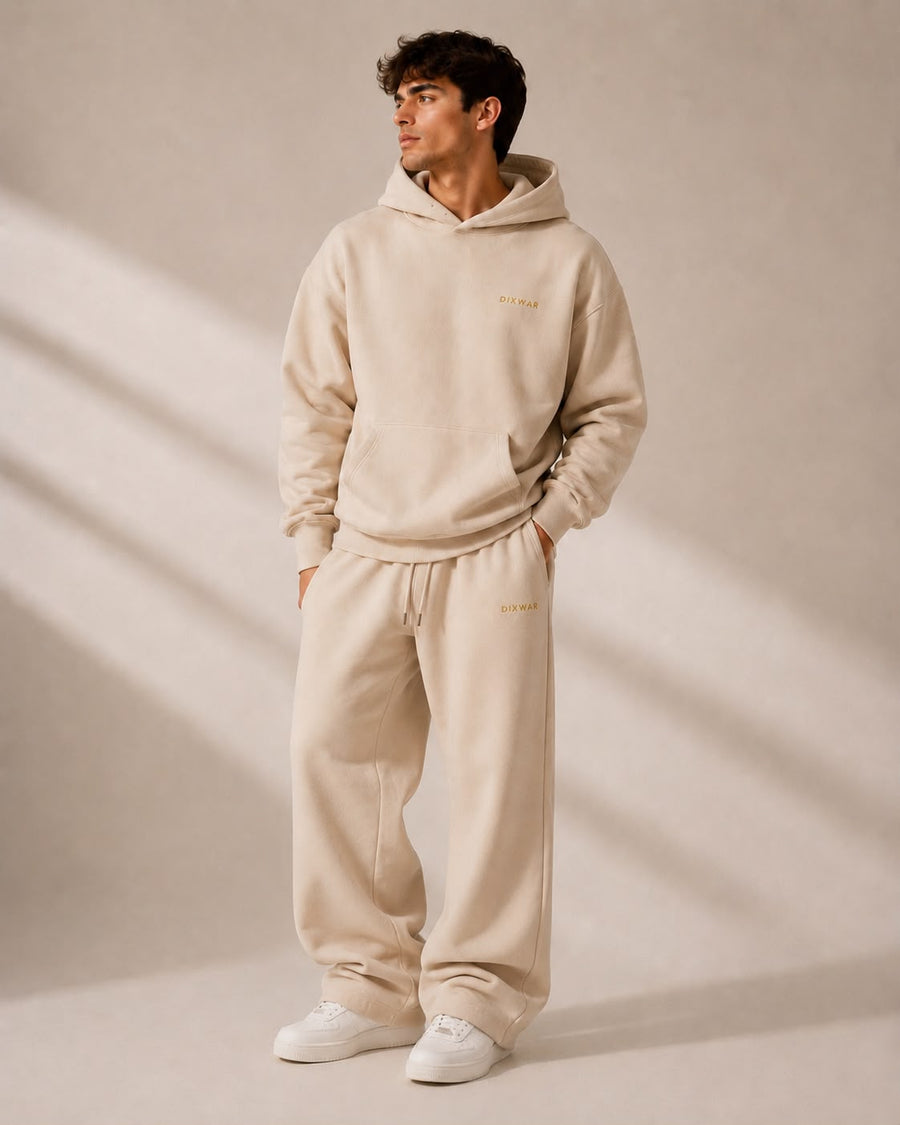 DIXWAR Premium Oversized Hoodie – Beige