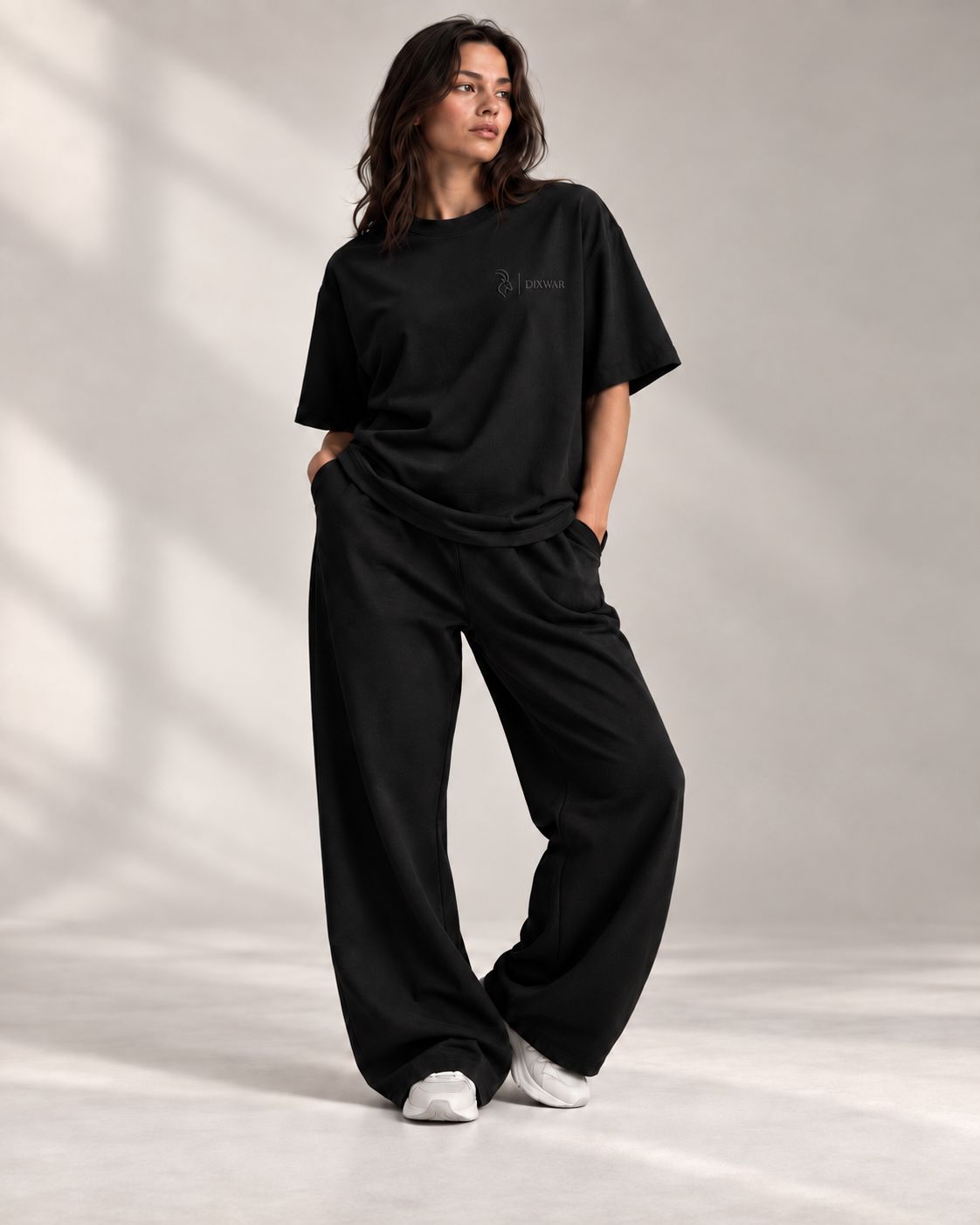 DIXWAR Women Premium Oversized Tee – Black