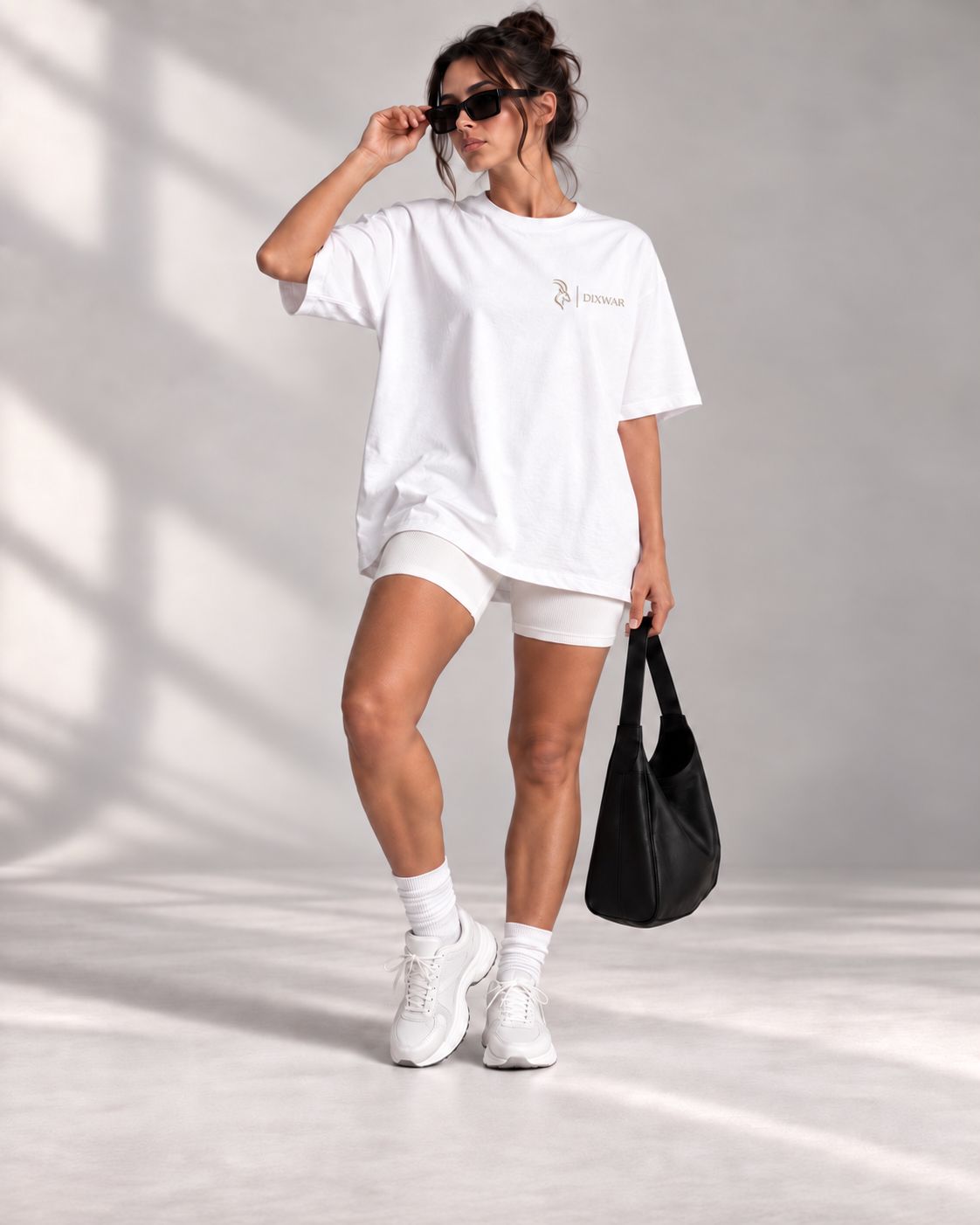 DIXWAR Women Premium Oversized Tee – White