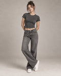 DIXWAR Women Premium Fitted Baby Tee – Grey