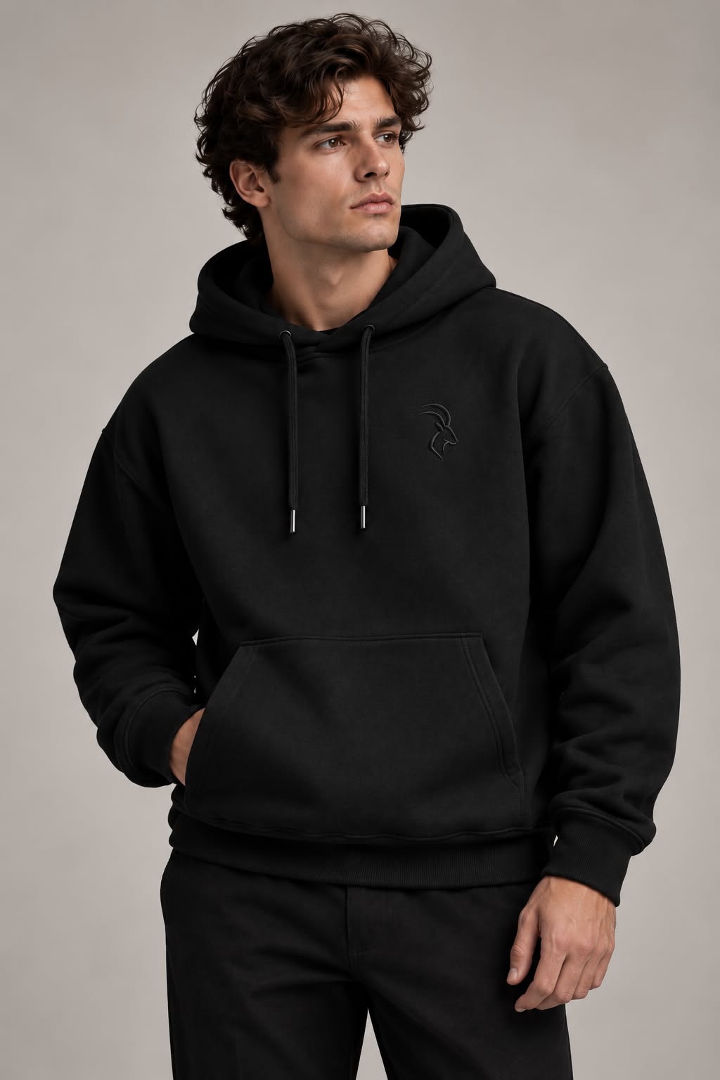 DIXWAR Premium Oversized Hoodie – Black