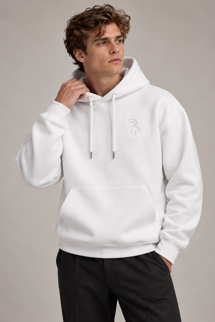DIXWAR Premium Oversized Hoodie – White