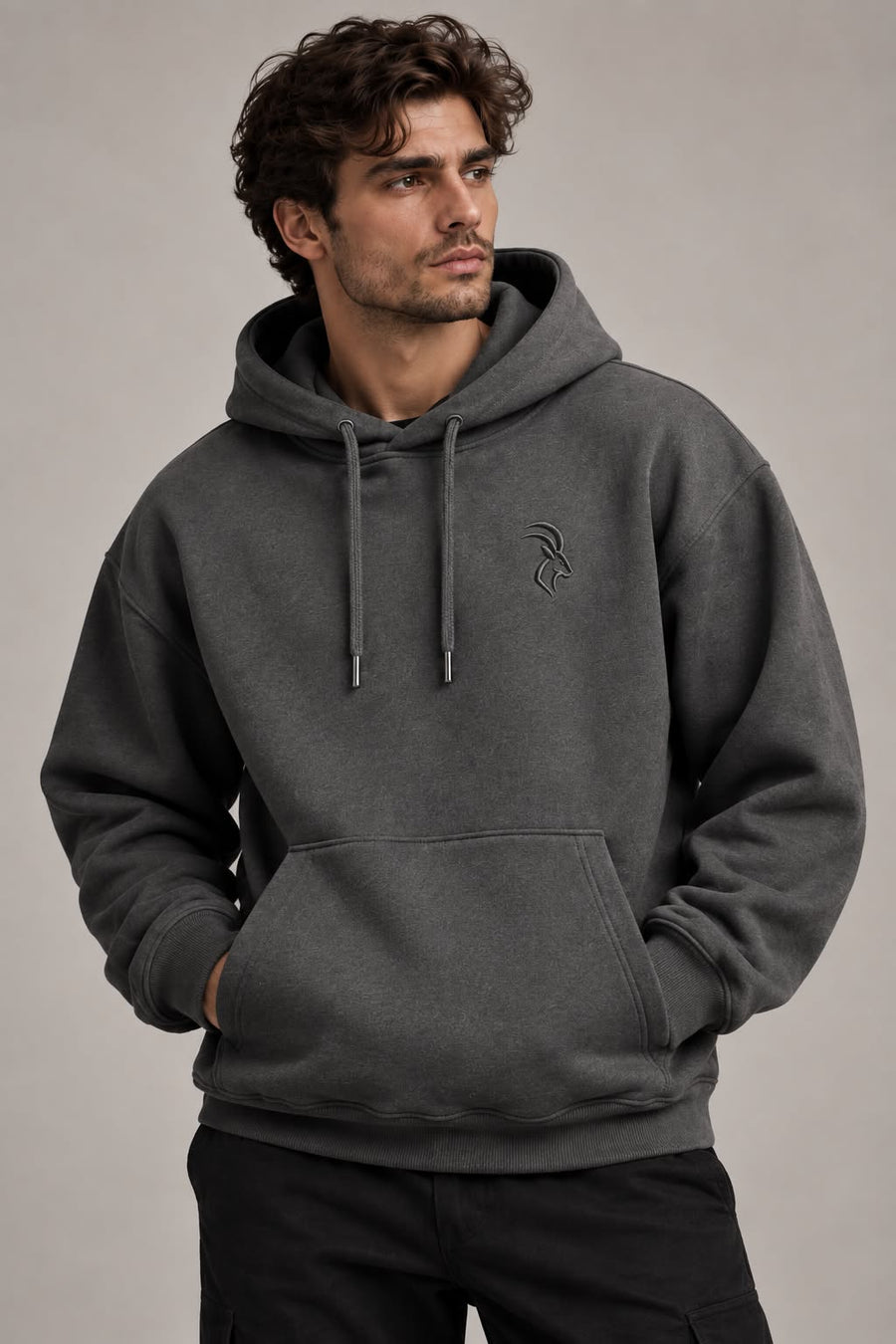 DIXWAR Premium Oversized Hoodie – Gray