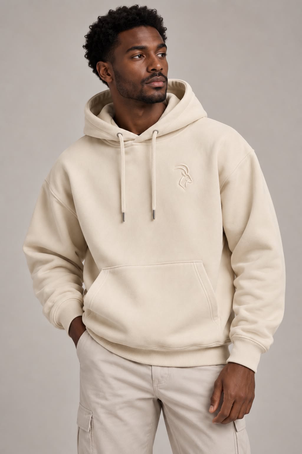 DIXWAR Premium Oversized Hoodie – Cream
