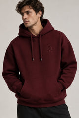 DIXWAR Premium Bol Kesim Kapüşonlu Sweatshirt – Bordo