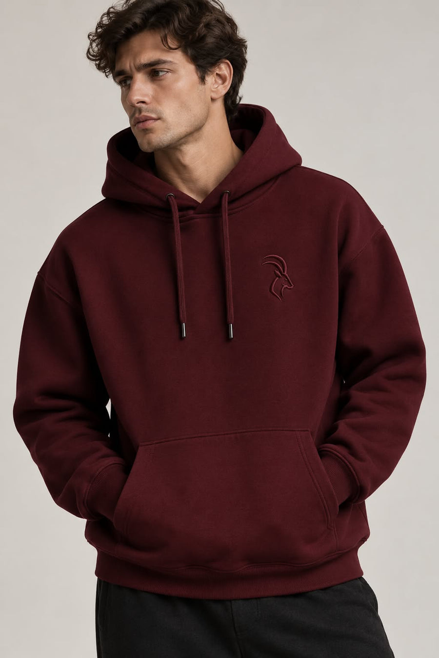DIXWAR Premium Oversized Hoodie – Burgundy