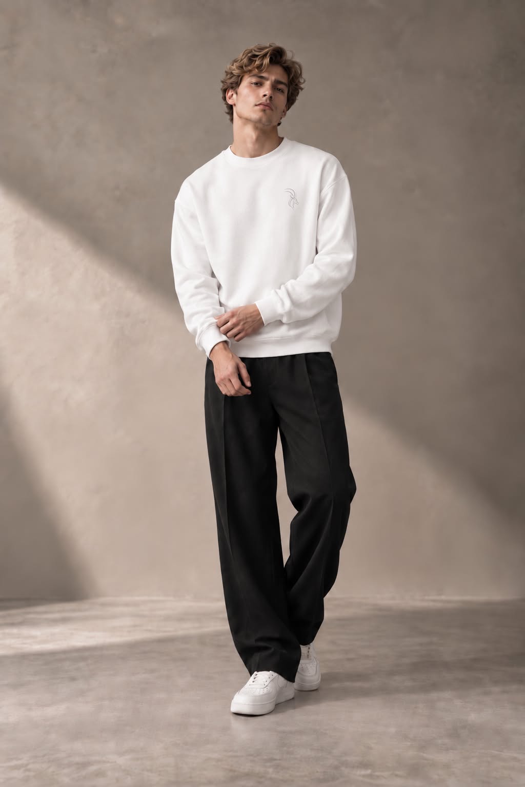 DIXWAR Premium Oversized Long Sleeve T-Shirt - White