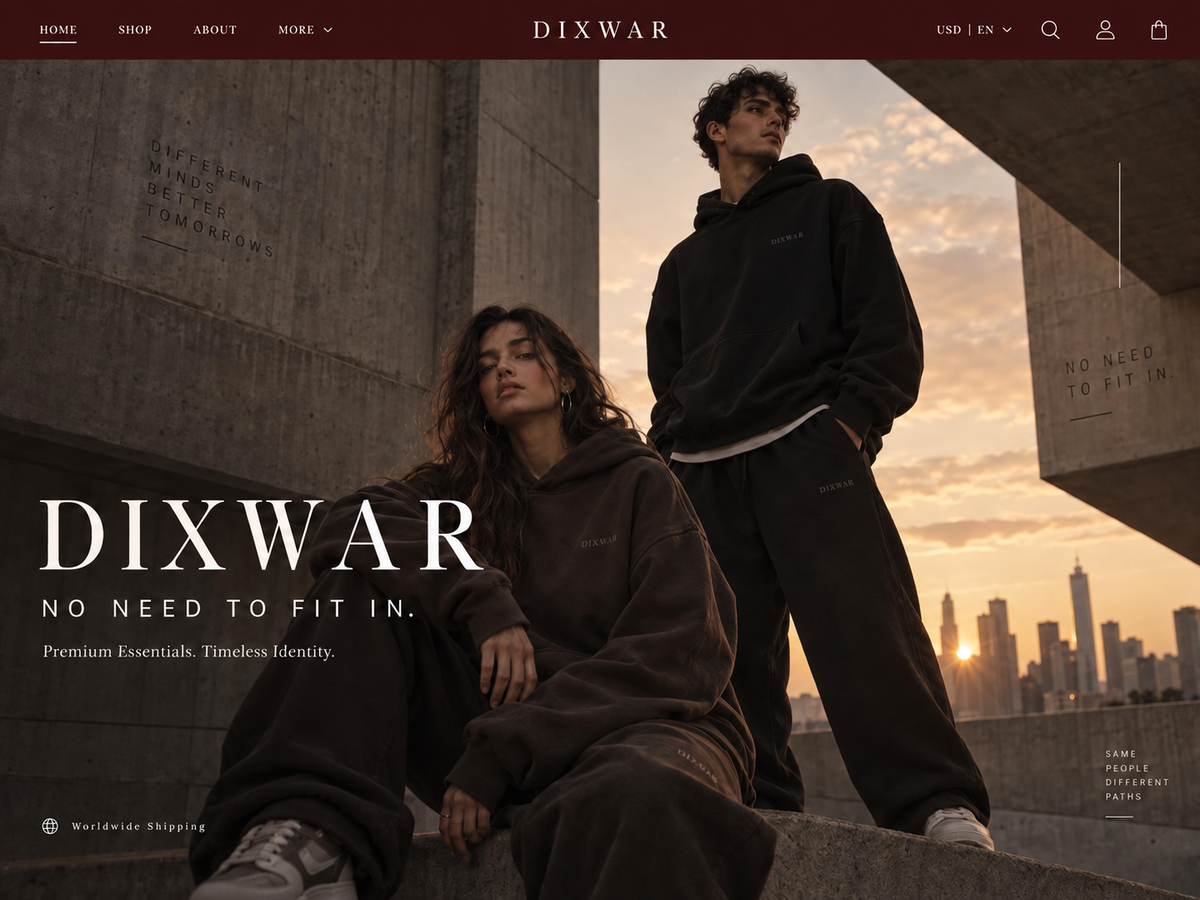 DIXWAR women and men collection at sunset